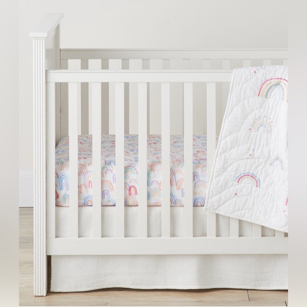 Pottery Barn Kids Organic Matelasse Cribskirt, White
